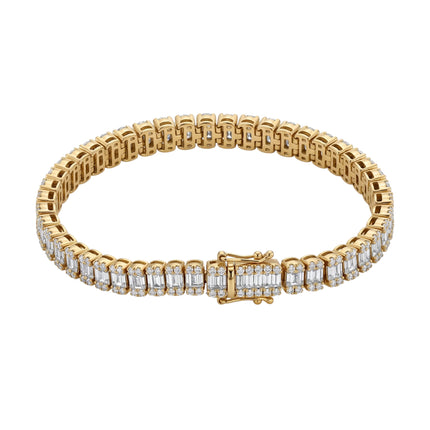 10kt Yellow Gold Baguette Diamond Bracelet 8