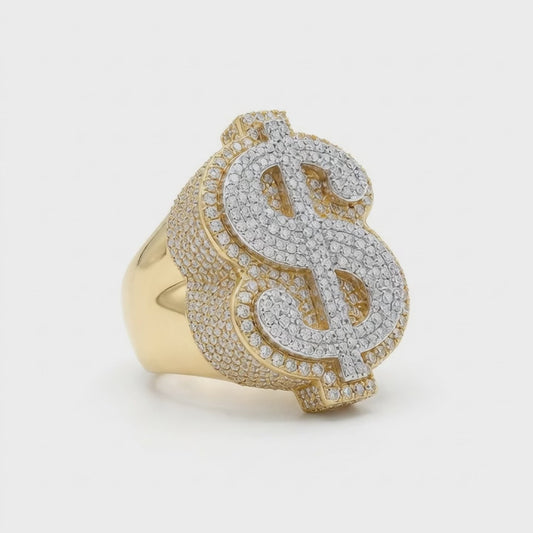 GOLD FATHER - 10K TWO TONE 4 CT VS DIAMOND DOLLAR RING – SIZE 9.5